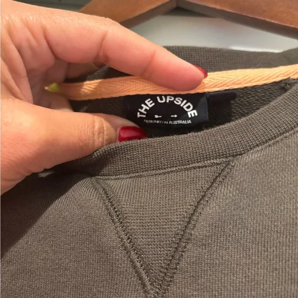 The Upside Charcoal Crewneck Sweatshirt with Blush Logo Size XS - Picture 4 of 5